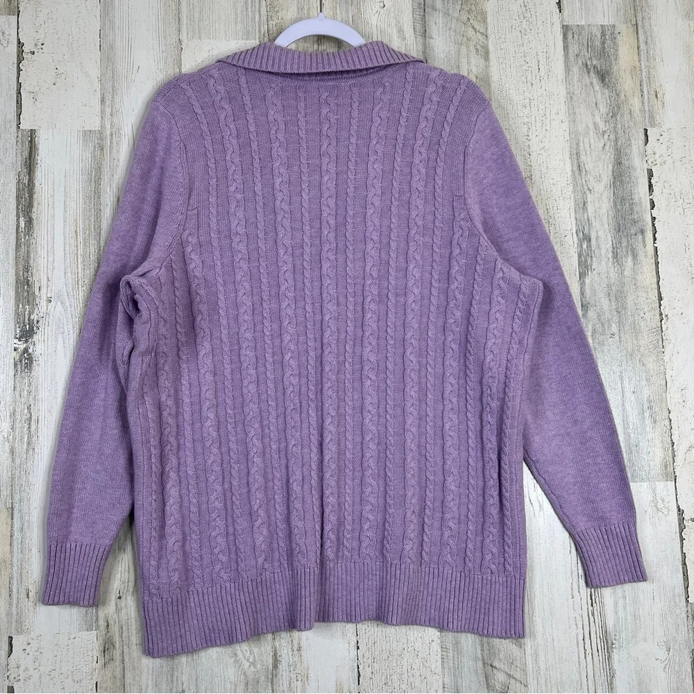 Talbots Women's 1X Cozy Purple Knit Sweater‎ Classic Preppy Winter Layering